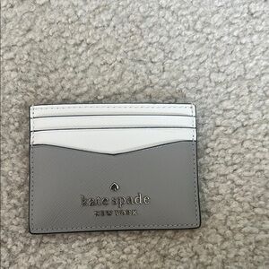 Kate Spade Gray and White Card Holder